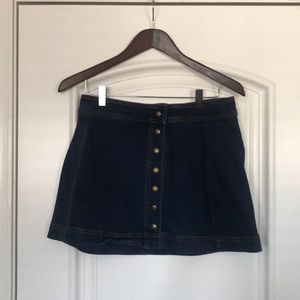 Free People dark blue denim skirt